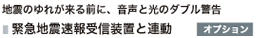地震のゆれが来る前に、音声と光のダブル警告 緊急地震速報受信装置と連動