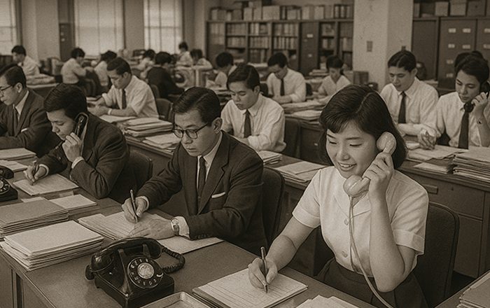 高度経済成長期の日本のオフィスイメージ