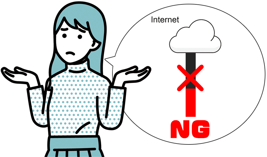 インターネットNGイメージ。にお手上げな女性